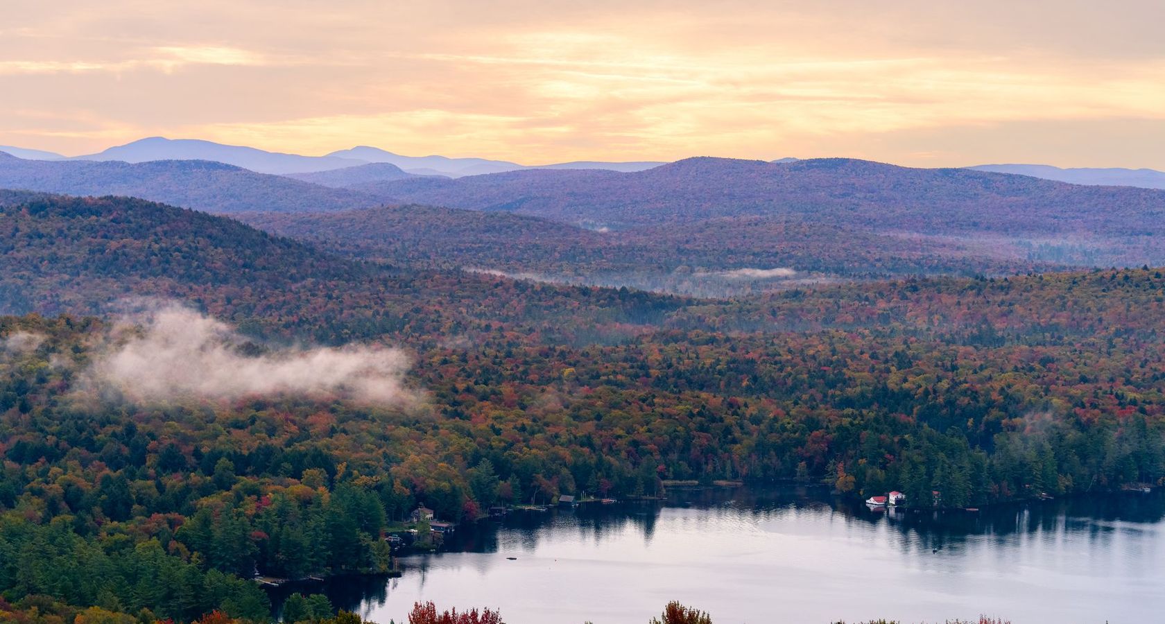Adirondack mountains and lake